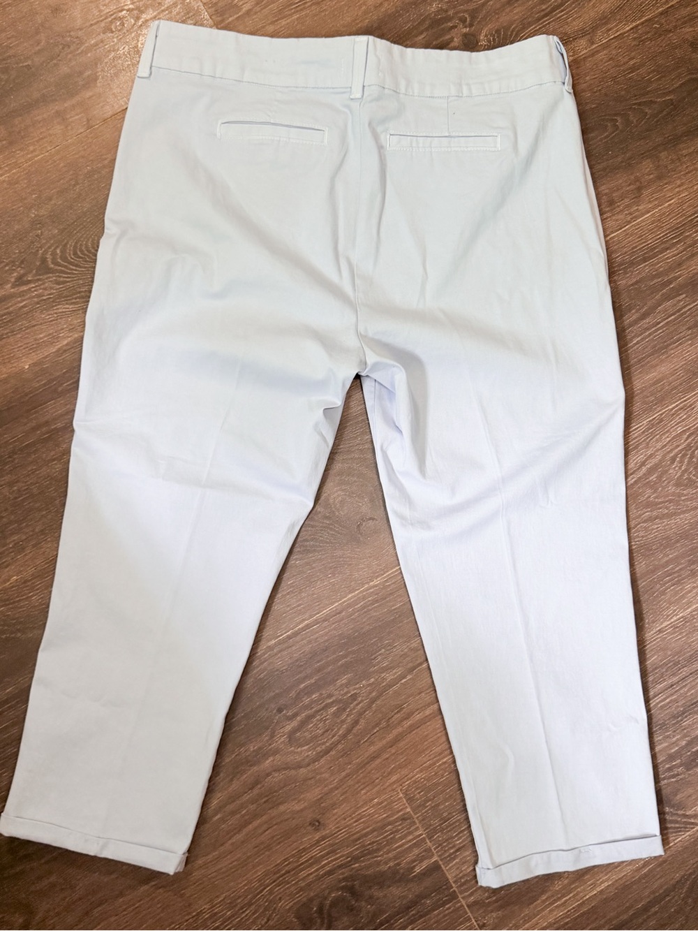 NYDJ Lift Tuck Crop Capri Pants Blue Stretch Cotton Rhinestone Cuff Sz 16 NWOT - Picture 9 of 11